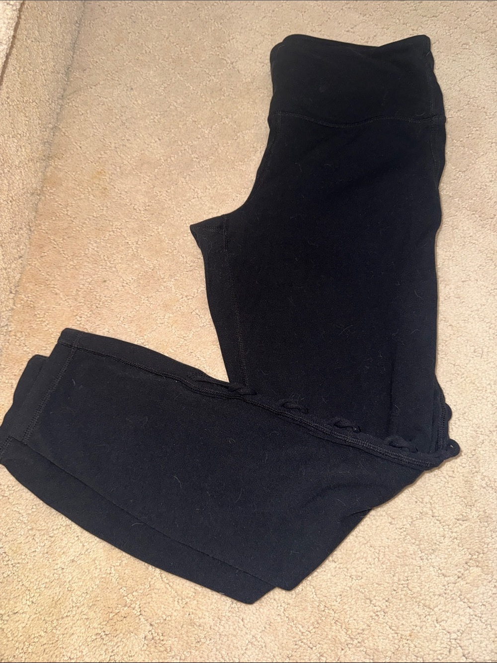 Women’s Black Knit, cutout Yoga Tight